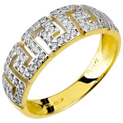 Χρυσό δαχτυλίδι μαίανδρος Κ14 με ζιργκόν